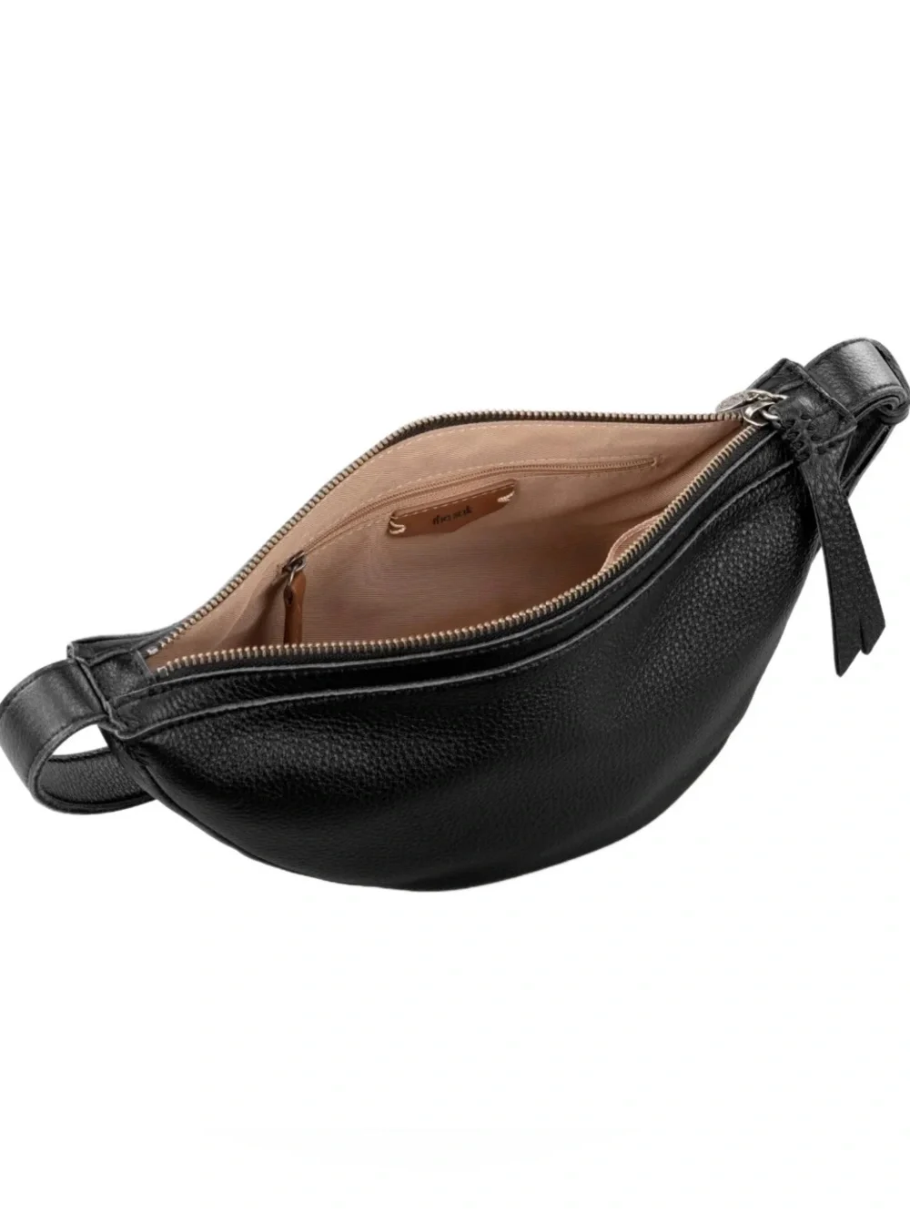 NWT The Sak Tess Sling Leather Bag | Crescent Crossbody Bag Black